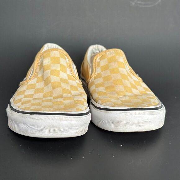 VANS Classic Slip On Checker Yellow & White Low Top Men 6/Wo 7.5 Skater Sneaker - Picture 8 of 13
